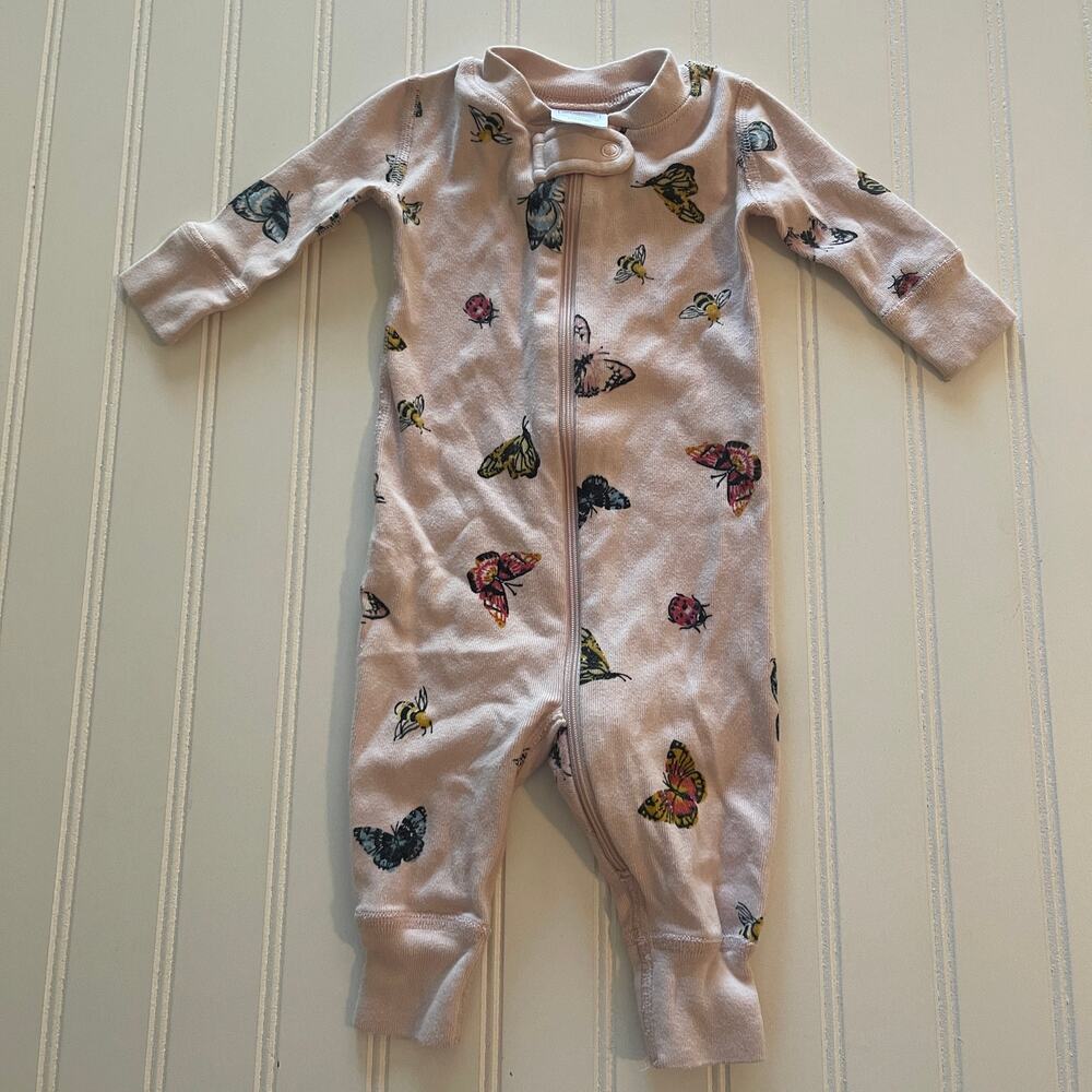 Hanna Andersson Butterfly Sleeper Pajamas Size Baby Girls 0/3 Months
